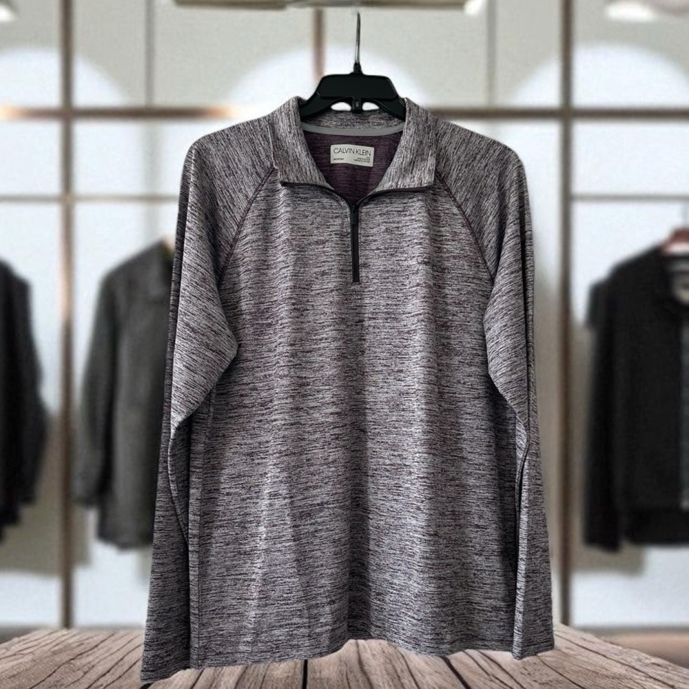 CALVIN KLEIN MOVE 365 Purple Fall‎  Pullover Athletic Top Men's Large 1/4 Zip L